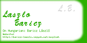laszlo baricz business card